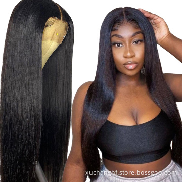Grade 12A Brazilian Hair Wig 100% Human Hair Straight Lace Front Wig Transparent Lace Glueless Natural Hair Line Wigs Vendor